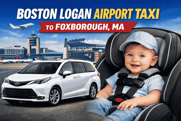 Premium Car Service from Boston, MA to Foxborough, MA with Boston Logan Airport Taxi